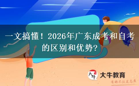 一文搞懂！2026年广东成考和自考的区别和优势?