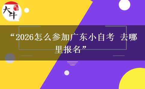“2026怎么参加广东小自考 去哪里报名”