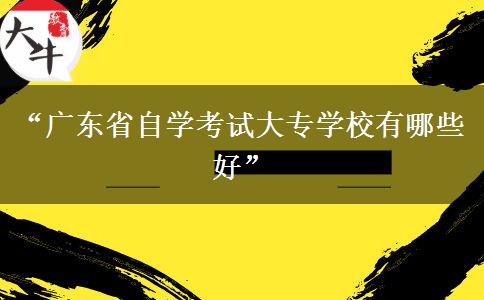 “广东省自学考试大专学校有哪些好”