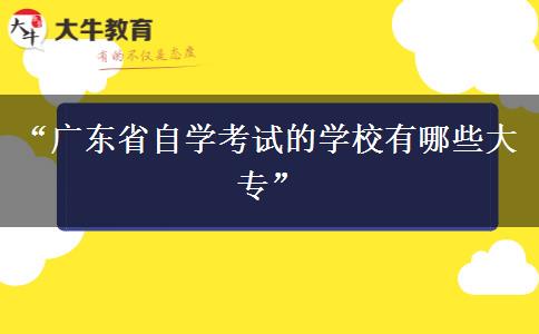 “广东省自学考试的学校有哪些大专”