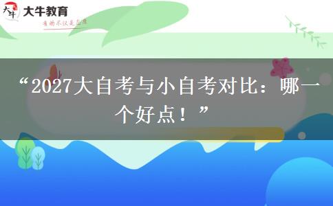 “2027大自考与小自考对比：哪一个好点！”