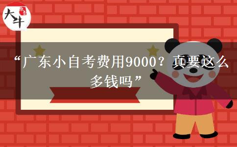 “广东小自考费用9000？真要这么多钱吗”