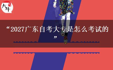 “2027广东自考大专是怎么考试的”