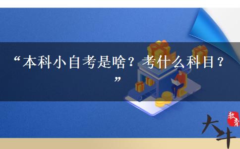 “本科小自考是啥？考什么科目？”