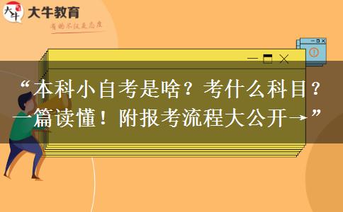 “本科小自考是啥？考什么科目？一篇读懂！附报考流程大公开→”