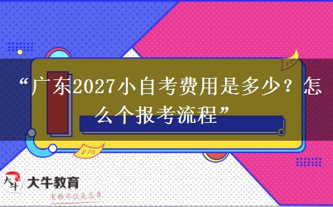 “广东2027小自考费用是多少？怎么个报考流程”