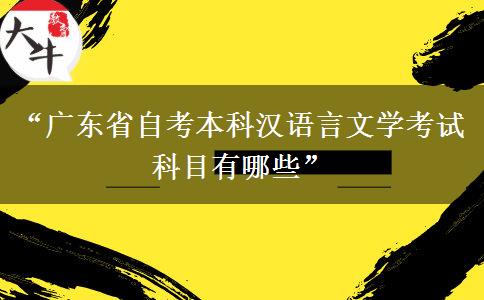 “广东省自考本科汉语言文学考试科目有哪些”