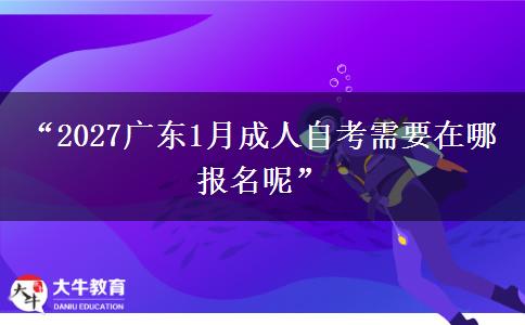 “2027广东1月成人自考需要在哪报名呢”