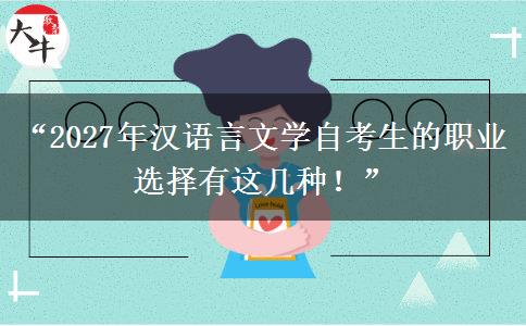“2027年汉语言文学自考生的职业选择有这几种！”