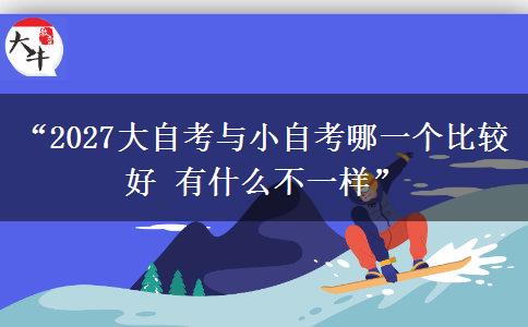 “2027大自考与小自考哪一个比较好 有什么不一样”