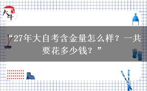 “27年大自考含金量怎么样？一共要花多少钱？”
