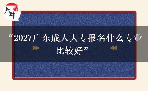 “2027广东成人大专报名什么专业比较好” “2027广东成人大专报名什么专业比较好”