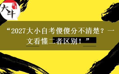 “2027大小自考傻傻分不清楚？一文看懂二者区别！”