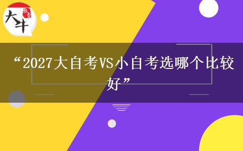 “2027大自考VS小自考选哪个比较好”
