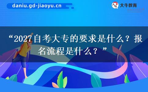 “2027自考大专的要求是什么？报名流程是什么？”