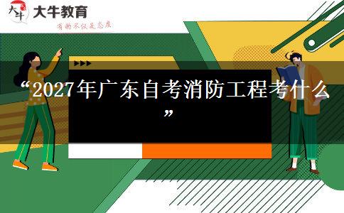 “2027年广东自考消防工程考什么”